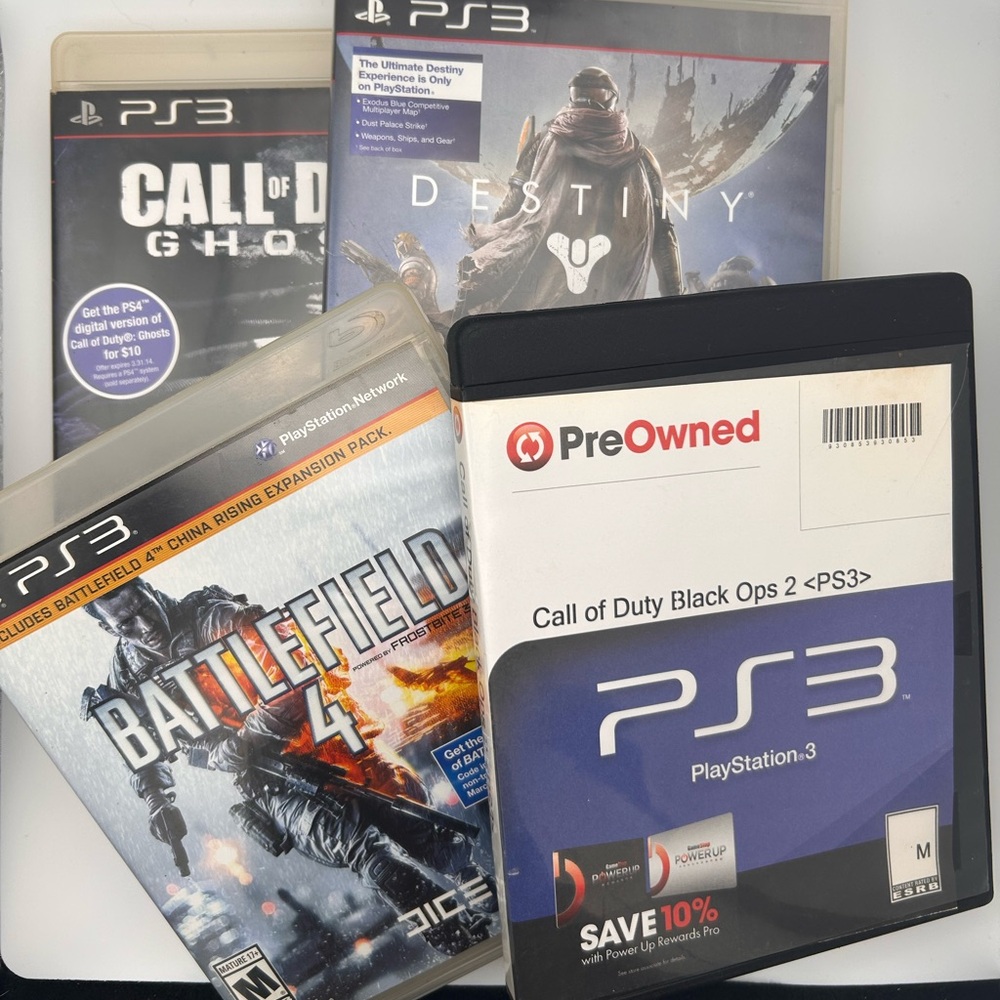 PlayStation 3 PS3 Games Bundle (4) COD Ghost Battlefield Destiny Black Ops II